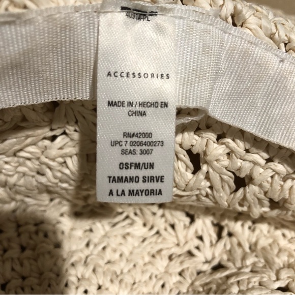 Sun Hat  woven light natural color plastic rim insert for structure at brim OS - Picture 4 of 5